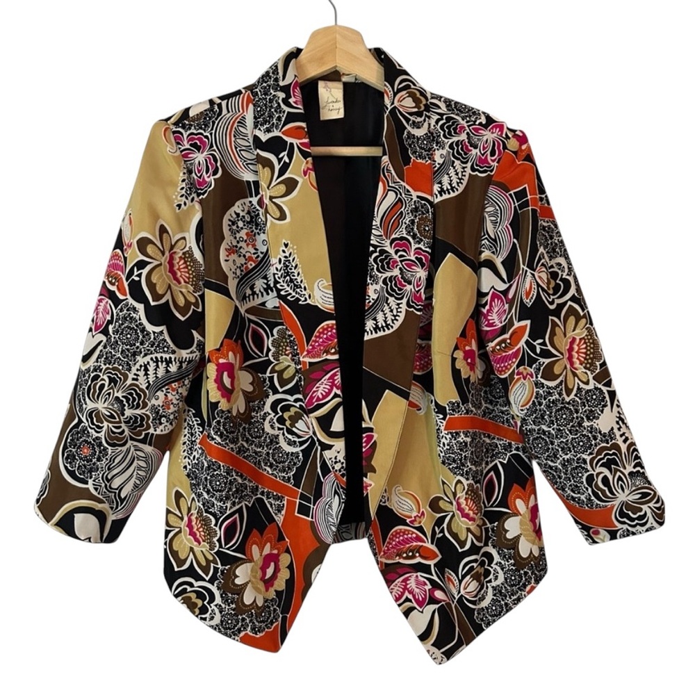 Lavender & Honey‎ Women’s Floral Print Blazer Casual Jacket Size Medium